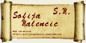 Sofija Malenčić vizit kartica